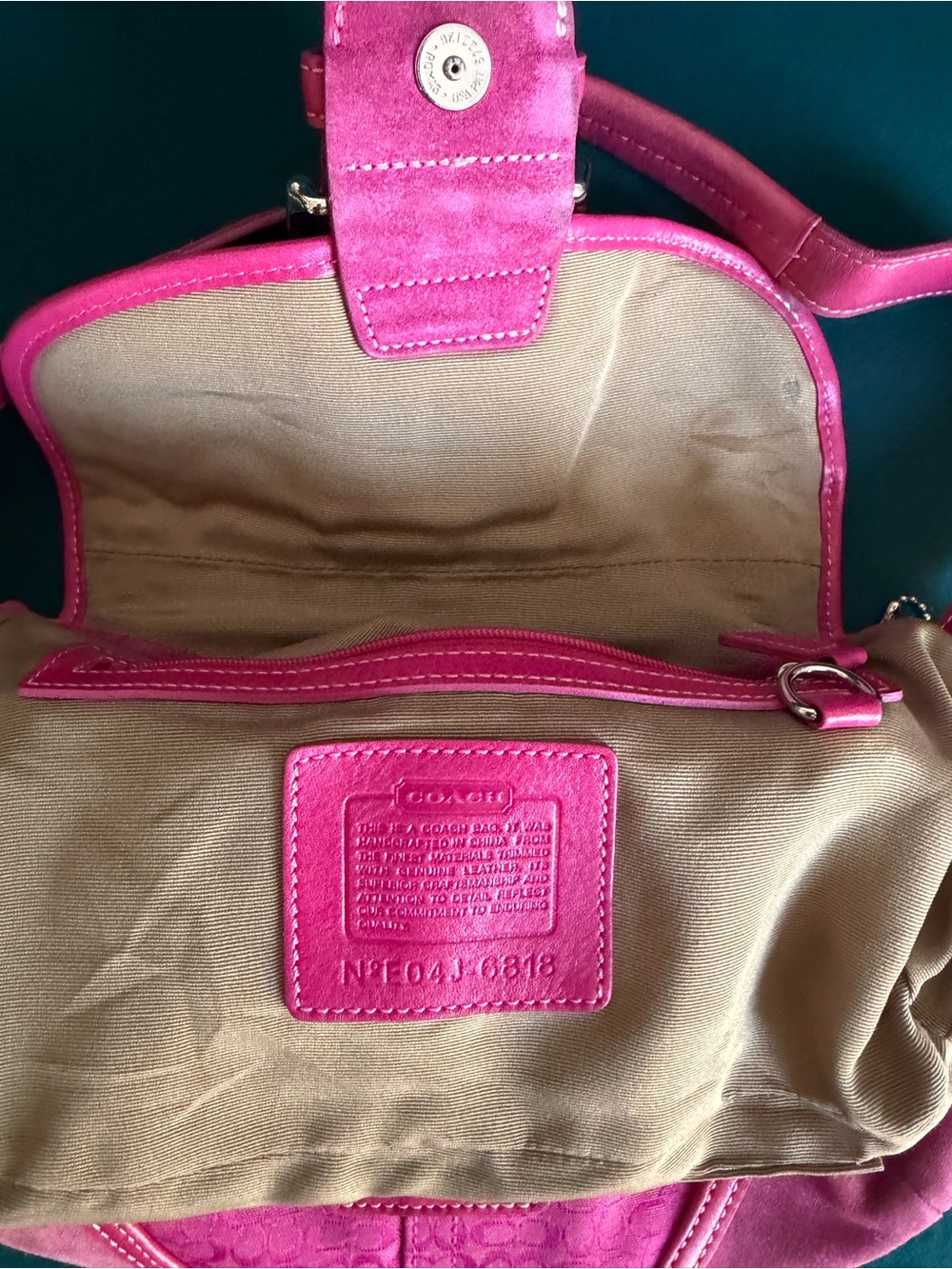 Coach 6818 Mini Soho Signature Canvas Buckle Shoulder Bag in Pink - Picture 13 of 17